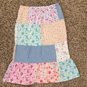 Girls Patchwork Midi Skirt